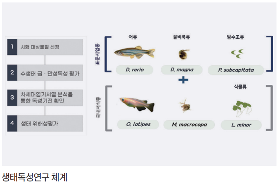 새로운 오염물질이 수생태계에 미치는 영향을 평가해요